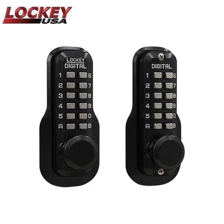 LOCKEY M230-DC - Mechanical Keyless Double Combination Deadlocking Spring Latch - Jet Black LK-M230-DC-JB